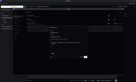 MCP server setup dialog