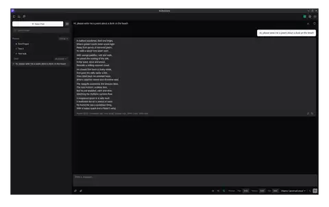 Standalone chat view with streaming response